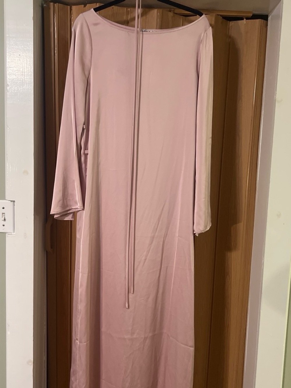 Women's Blush Pink Long Sleeve Maxi Dress